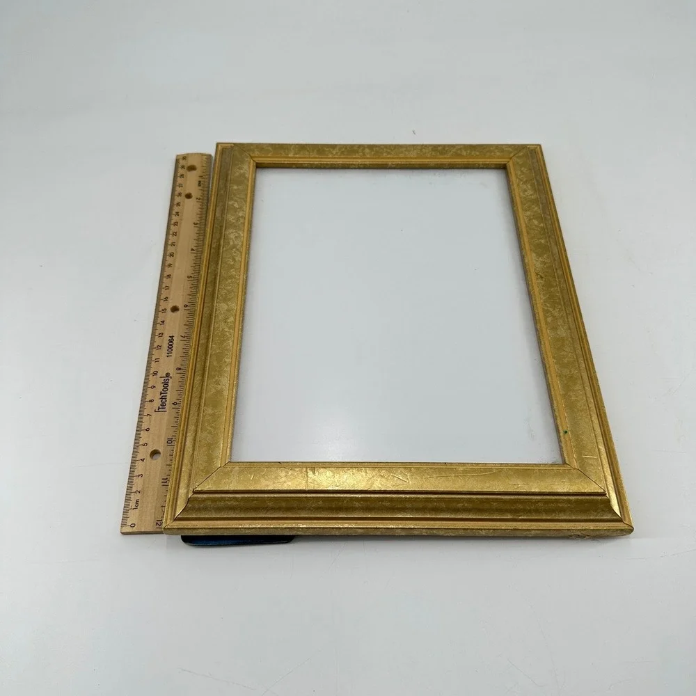 Vintage Gold Textured 8x10 Picture Frame Tabletop Easel Back Metallic Finish